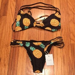 Sz XL Cupshe bikini pineapple print